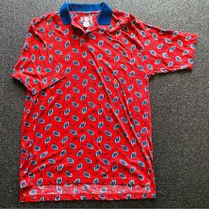 NWT VTG 90s/Y2K Chiamare Long Tail Red Polo Shirt Size Medium